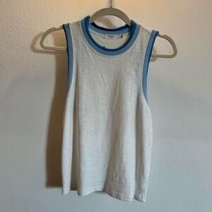 Rag & Bone White Top with Blue Trim